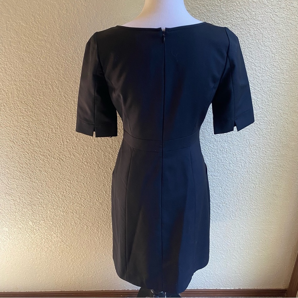 J. Crew Caryn Dress 100% Wool Solid Black Short Length and Sleeves Business: 4 - Picture 4 of 9